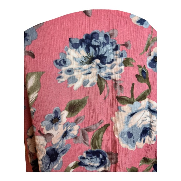 | wonderland orange | Floral Colorblock Flowy Blouse LG - Picture 3 of 6